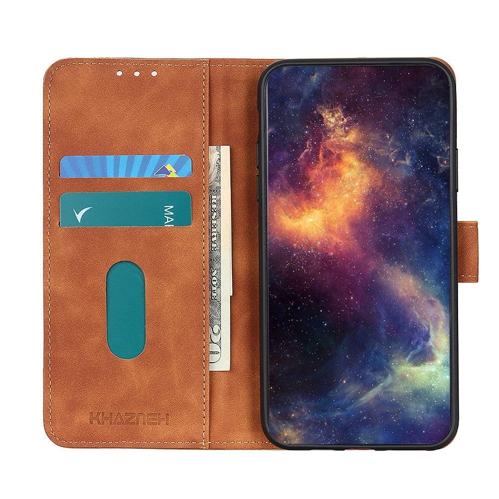 Nokia 1.4 KHAZNEH Retro Leather Wallet Case - Brown