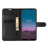 Nokia 5.4 Litchi Leather Wallet Case - Black