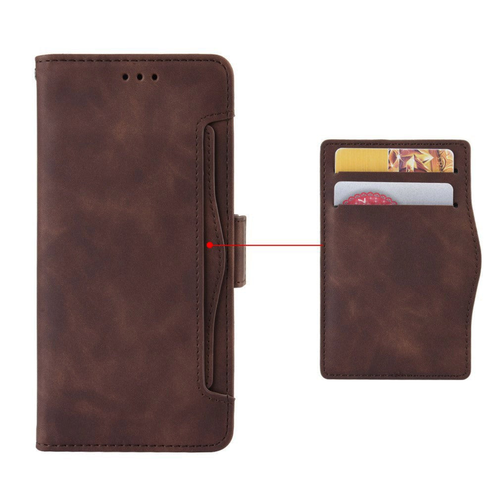 Nokia G10 / G20 Leather Case w. Double Card Holder & Stand - Dark Brown