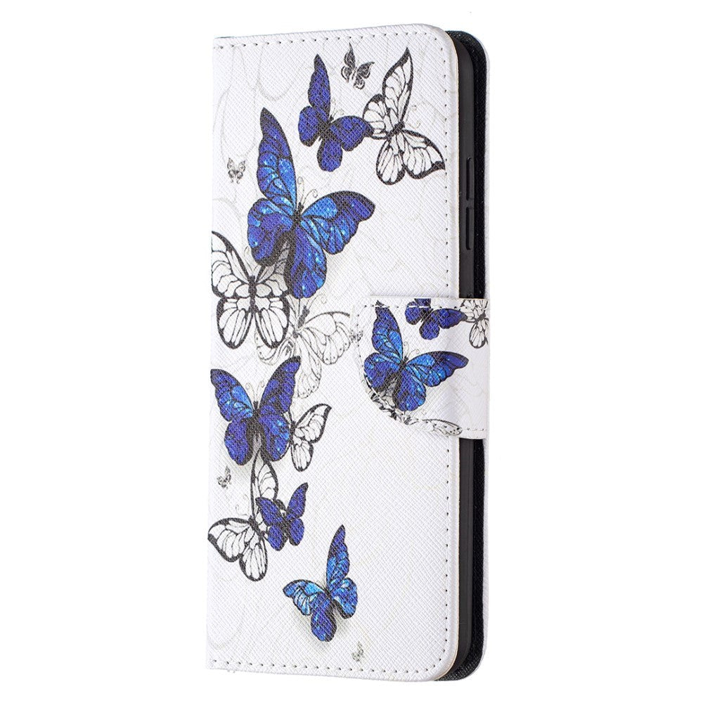 Nokia 1.4 Leather Wallet Case - Blue & White Butterflies