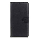 Nokia G50 Litchi Leather Wallet Case - Black