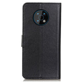 Nokia G50 Litchi Leather Wallet Case - Black