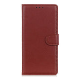 Nokia G50 Litchi Leather Wallet Case - Brown