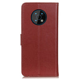 Nokia G50 Litchi Leather Wallet Case - Brown