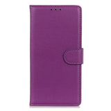 Nokia G50 Litchi Leather Wallet Case - Purple