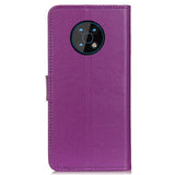 Nokia G50 Litchi Leather Wallet Case - Purple