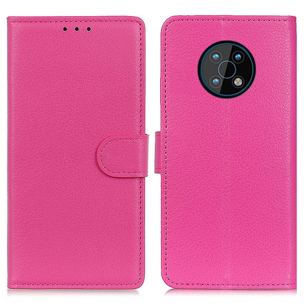 Nokia G50 Litchi Leather Wallet Case - Pink