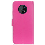 Nokia G50 Litchi Leather Wallet Case - Pink