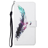 Nokia G21 / G11 Leather Wallet Case and Print - Colorful Feather