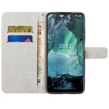 Nokia G21 / G11 Leather Wallet Case and Print - Colorful Feather