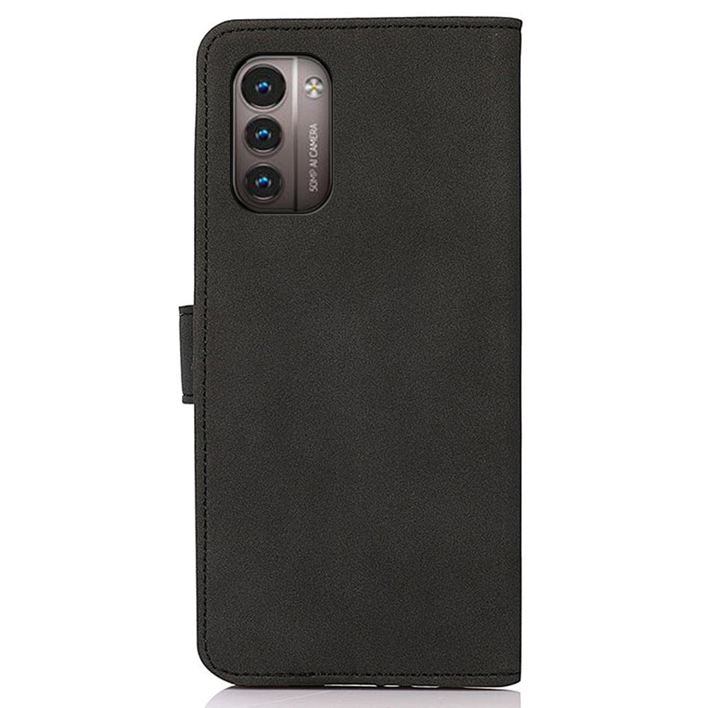 Nokia G21 / G11 Khazneh Leather Wallet Case - Fabric Texture - Black