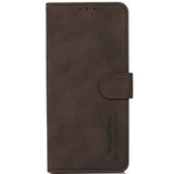 Nokia G21 / G11 Khazneh Leather Wallet Case - Fabric Texture - Brown