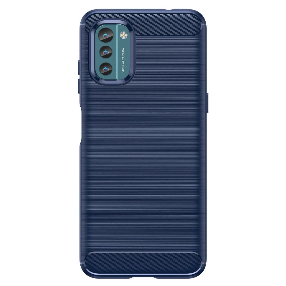 Nokia G21 / G11 Carbon Fiber Flexible Plastic Case - Blue