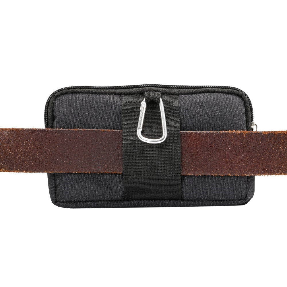 Universal Belt Bag with 2 Pockets & Carabiner (Maks. Mål: 140 x 80mm) - Black
