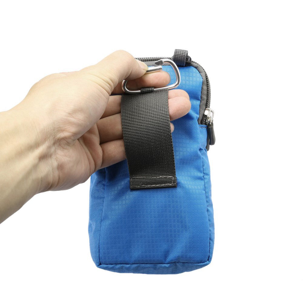 Universal Beltpack For Smartphones w. Carabiner & Strap - Blue - (Max . Phone: 170 x 95 x 15 mm)