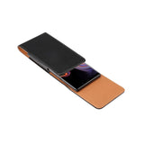 Universal Soft Pouch Leather Flip Case for Smartphones Black - (Max. Phone: 165 x 83 x 18 mm)