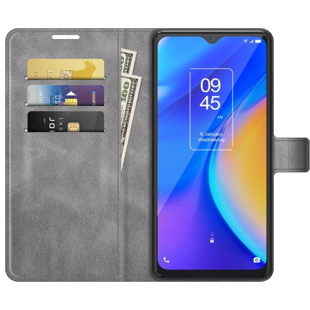 TCL 20 SE Wallet Case & Stand - Grey