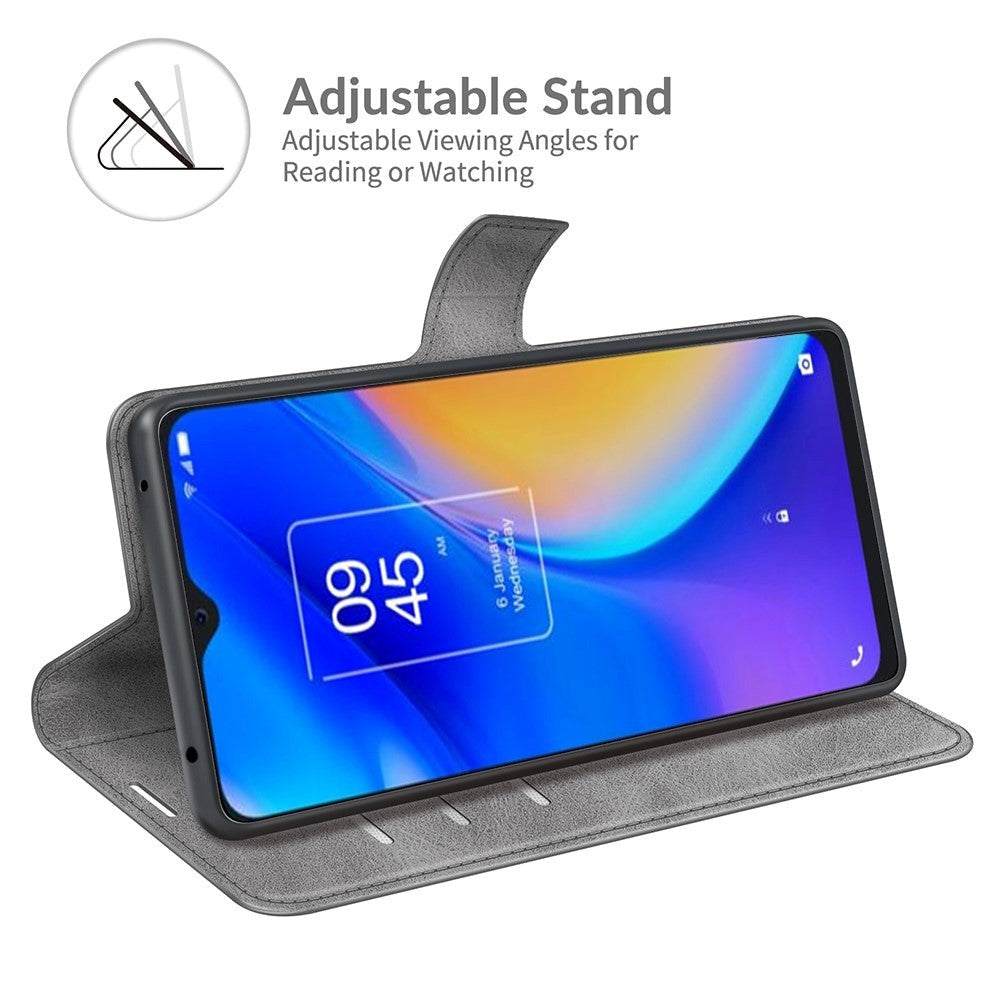 TCL 20 SE Wallet Case & Stand - Grey