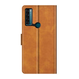 TCL 20 SE Classic Leather Wallet Case - Brown