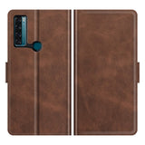 TCL 20 SE Classic Leather Wallet Case - Dark Brown