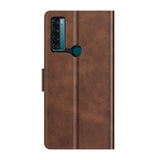 TCL 20 SE Classic Leather Wallet Case - Dark Brown