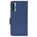 TCL 20L Ultra Litchi Leather Wallet Case - Blue