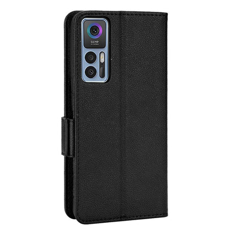 TCL 30 (4G) Ultra Litchi Leather Wallet Case - Black