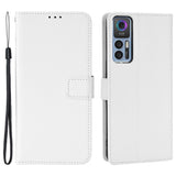 TCL 30 (4G/5G) / 30+ Leather Flip Case with Diamond Texture - White