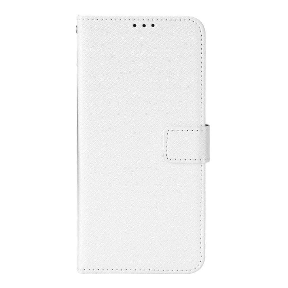 TCL 30 (4G/5G) / 30+ Leather Flip Case with Diamond Texture - White