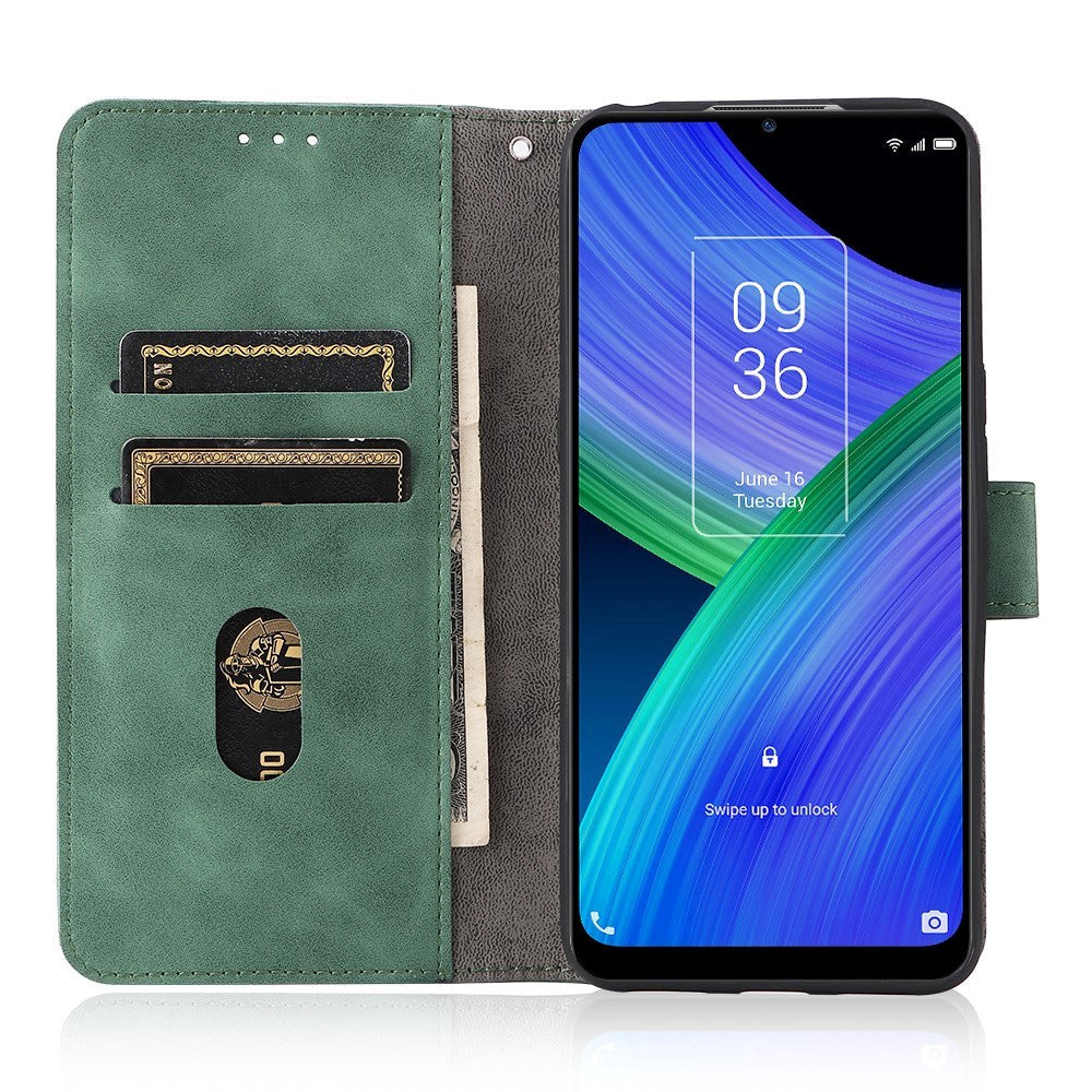 TCL 20R 5G Soft Leather Wallet Case - Green