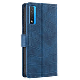 TCL 20L Crocodile Leather Wallet Case - Blue