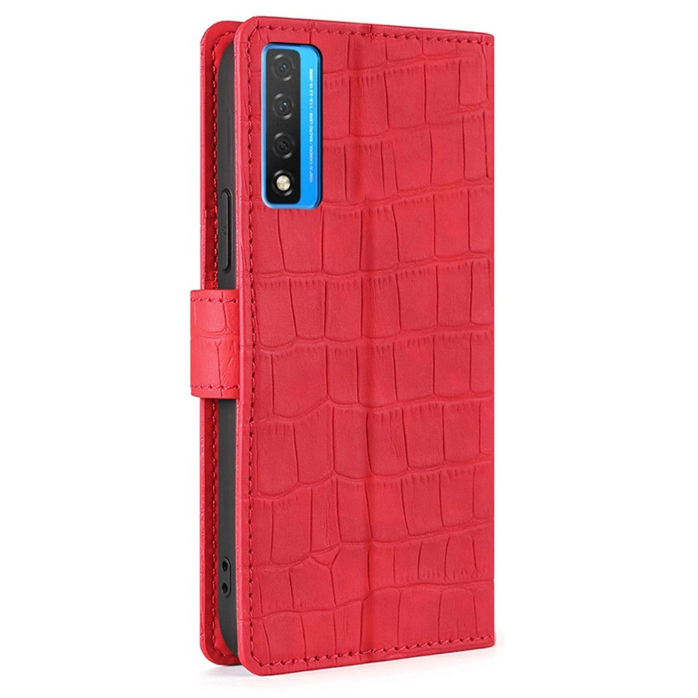 TCL 20L Crocodile Leather Wallet Case - Red