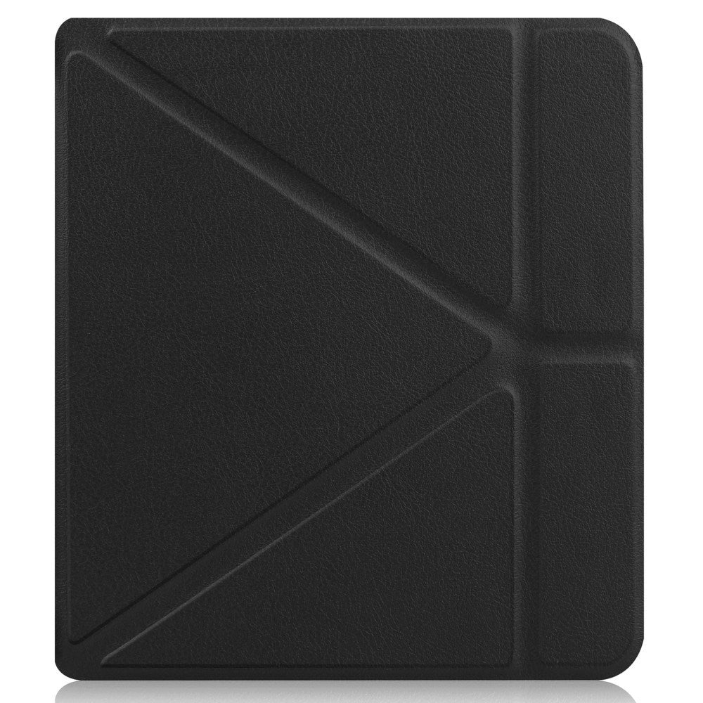 Kobo Libra 2 Origami Artificial Leather Flip Case w. Stand Function - Black