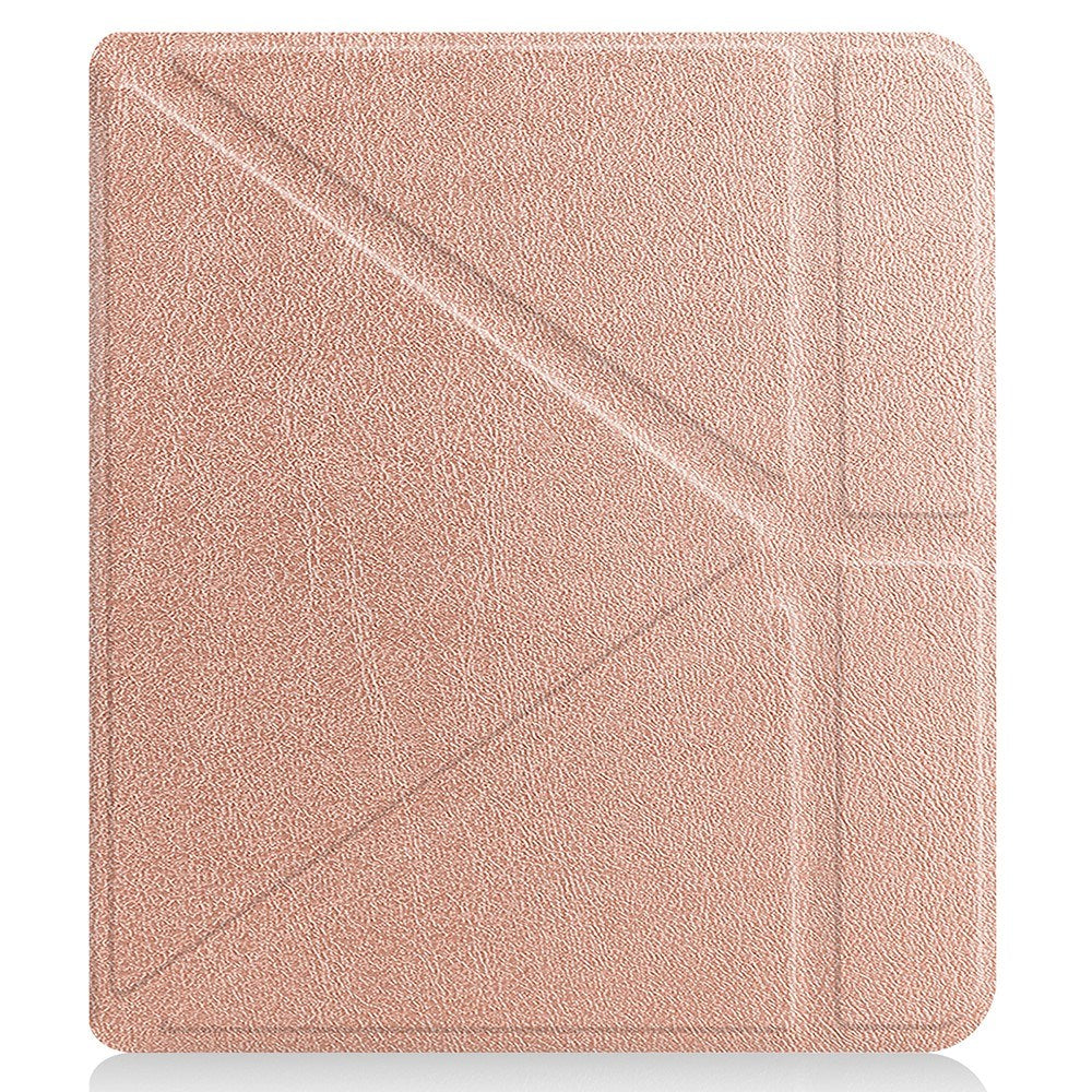 Kobo Libra 2 Origami Artificial Leather Flip Case w. Stand Function - Rose Gold