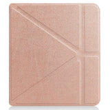 Kobo Libra 2 Origami Artificial Leather Flip Case w. Stand Function - Rose Gold