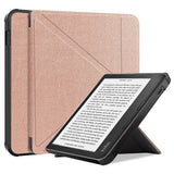 Kobo Libra 2 Origami Artificial Leather Flip Case w. Stand Function - Rose Gold