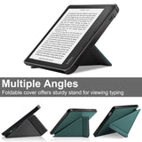 Kobo Libra 2 Origami Artificial Leather Flip Case w. Stand Function - Green