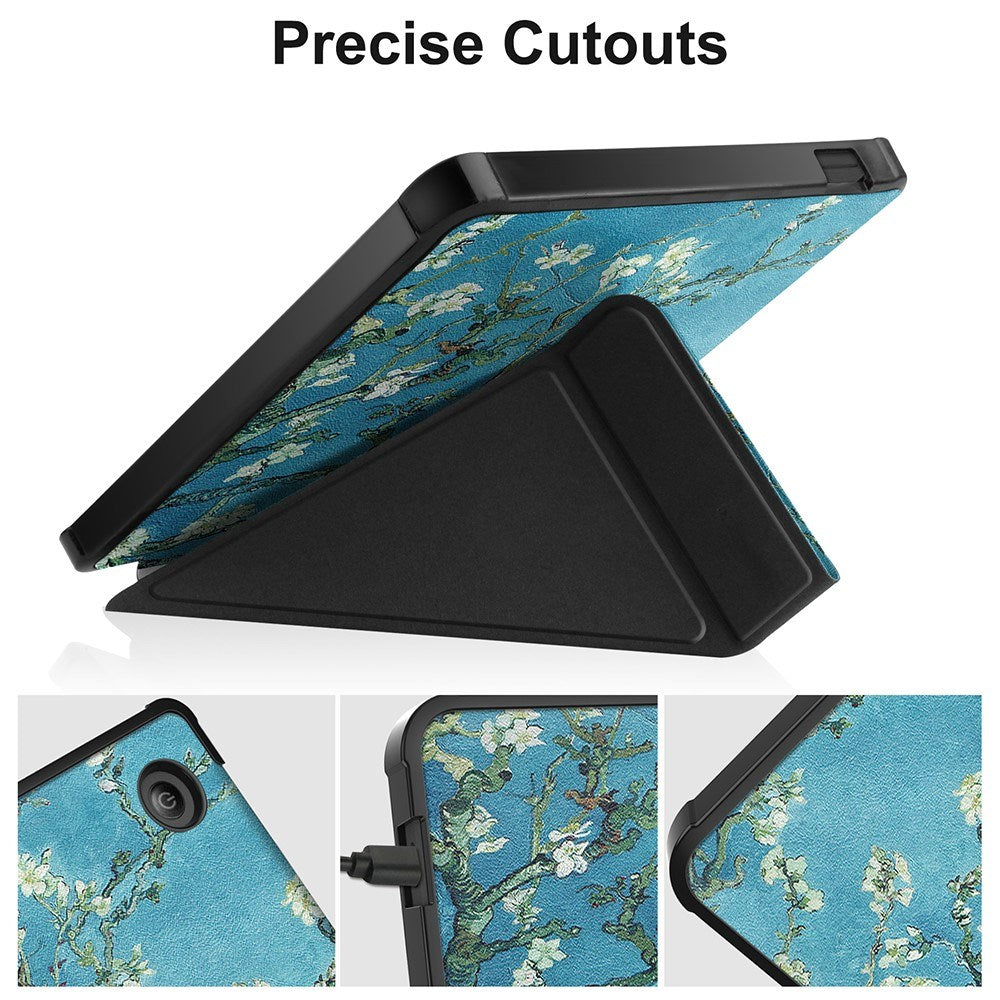 Kobo Libra 2 Origami Leather Flip Case - Flower Branches