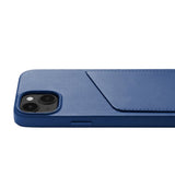 Mujjo iPhone 14 Leather Wallet Case - Blue