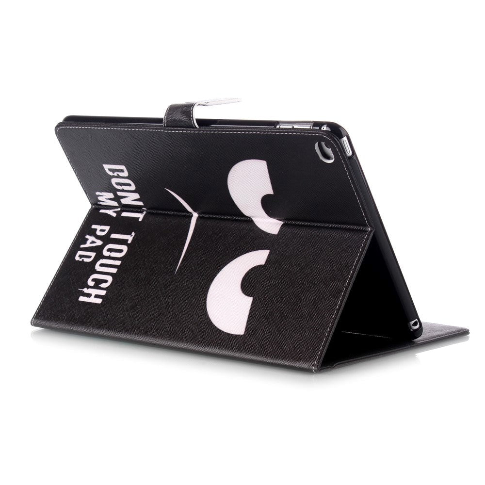 iPad Air 2 Case w. Stand & Card Holder "Don't Touch My Pad" - Black