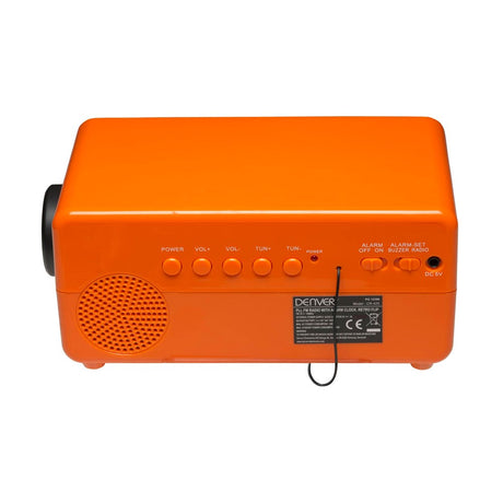 Denver CR-425 Retro Clock Radio / Alarm Clock with PLL FM Radio