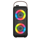 Denver Wireless Bluetooth Speaker with Dynamic Light & Handle - Black / Brown