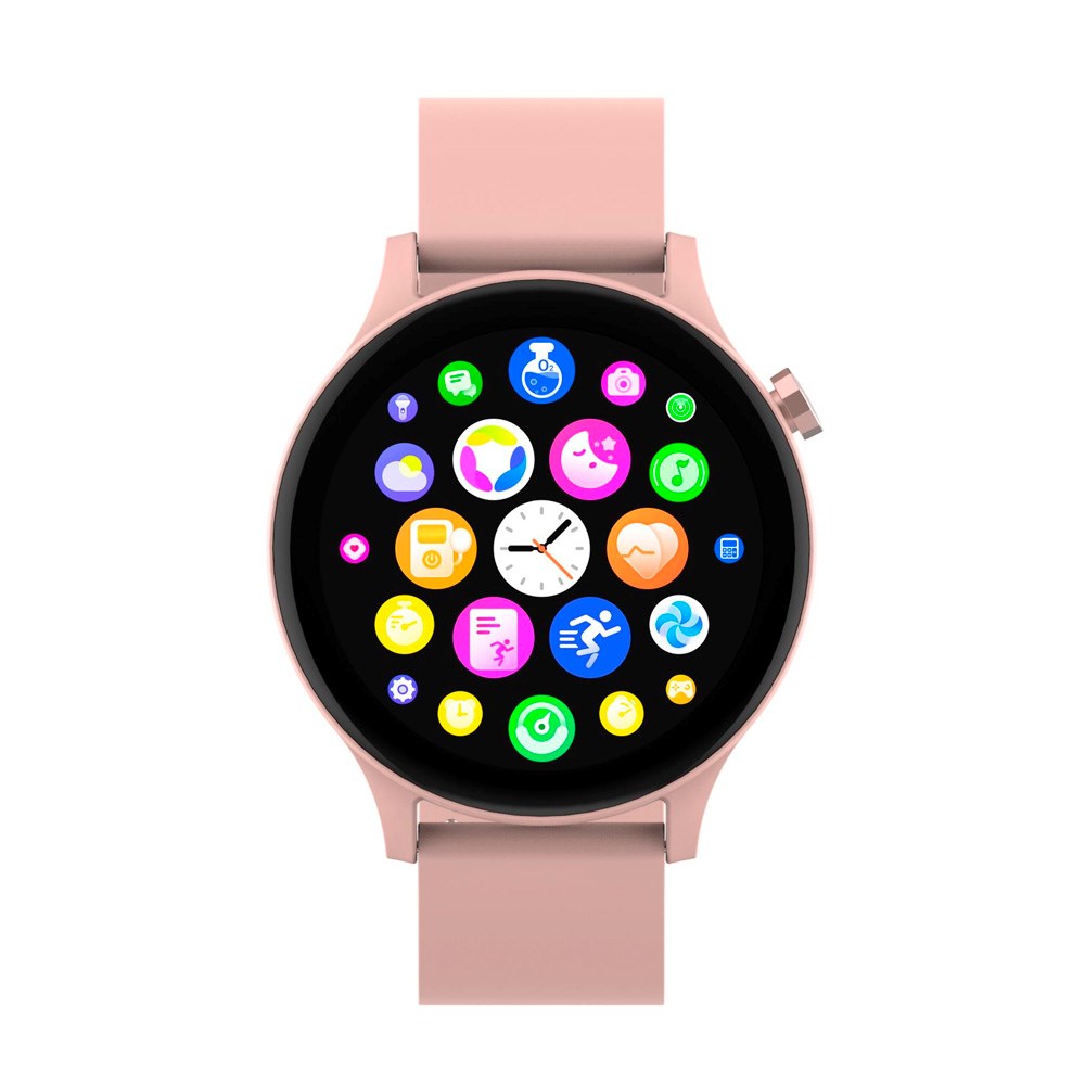 Denver SWC-338 Bluetooth Smartwatch with Built-in Health Tracking & Voice Control - Pink