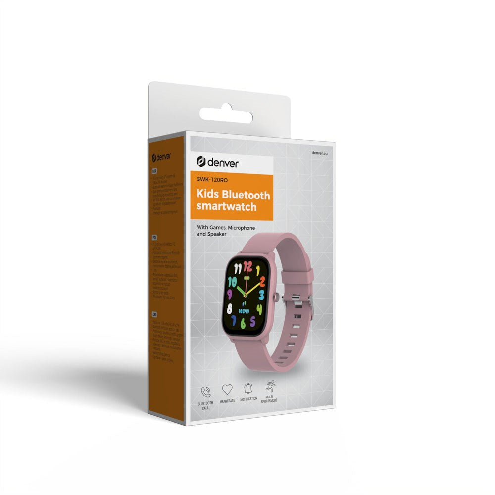 Denver SWK-120RO Smartwatch for Kids with Bluetooth & Games - Pink