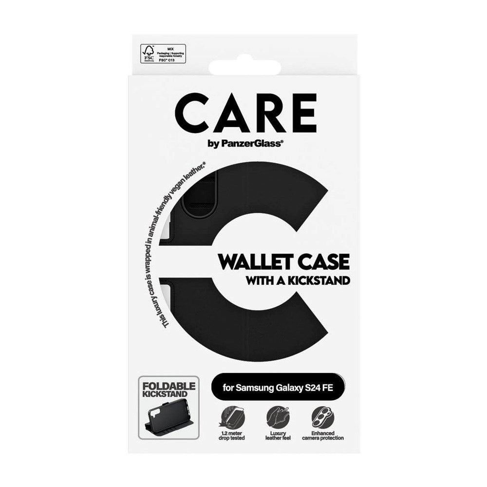 CARE by PanzerGlass Samsung Galaxy S24 FE Feature Tango Flip Case with Wallet - Black