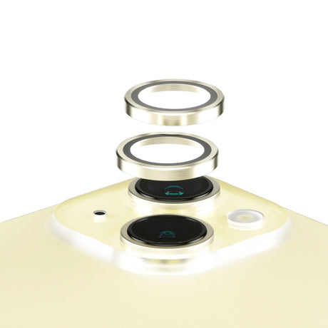 iPhone 15 / 15 Plus PanzerGlass Hoops - Camera Protection - Platinum Strength - Transparent / Yellow