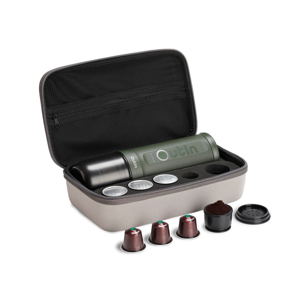 OutIn Nano Portable Espresso Machine Set - Forest Green