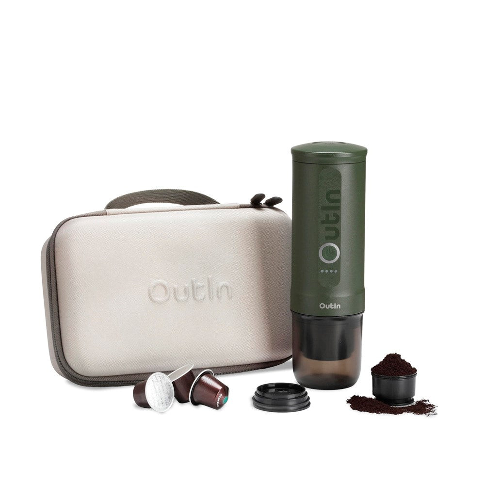 OutIn Nano Portable Espresso Machine Set - Forest Green