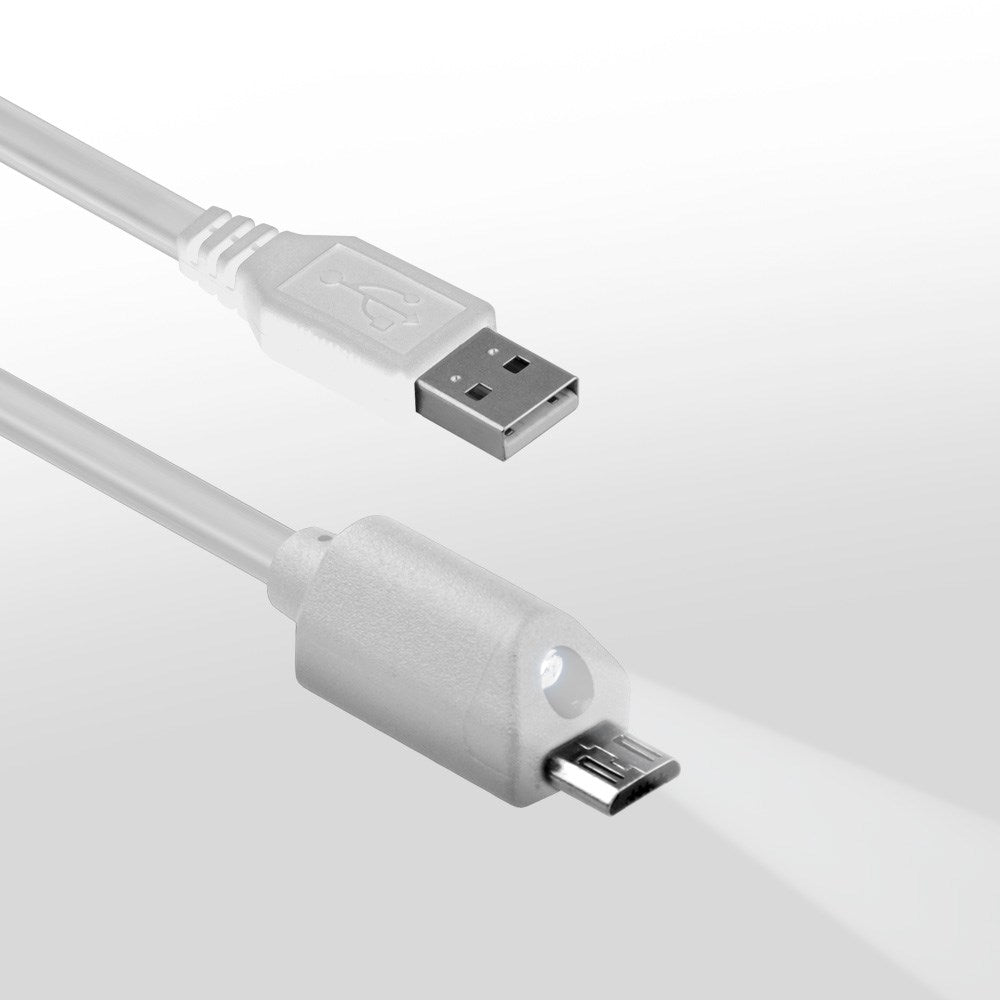 Naztech Micro-USB Cable with Light 1.8m - White