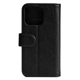 Essentials iPhone 13 Pro PU Leather Flip Cover w. Card Holder - Black